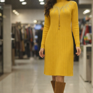 پیراهن جاکتی زنانه بافتی راسته