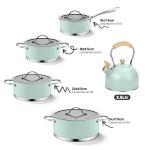 ست ظروف آشپزی استیل ۹ پارچه با پوشش نچسب