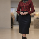 پیراهن زنانه دو‌رنگ راسته