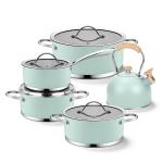 ست ظروف آشپزی استیل ۹ پارچه با پوشش نچسب