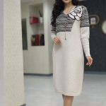 پیراهن جاکتی زنانه بافتی راسته