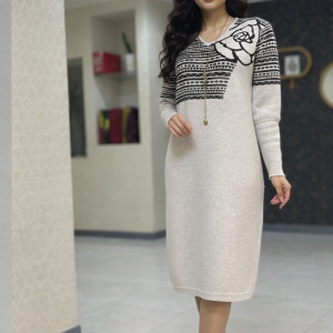 پیراهن جاکتی زنانه بافتی راسته