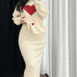 پیراهن جاکتی دو‌تکه زنانه با طراحی قلبی خاص