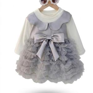 پیراهن بهاری دخترانه مدل سیلور پاپیون