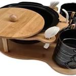 ست سوپ‌ خوری سنگی با چوکات چوبی