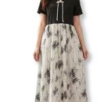 پیراهن ماکسی نخی با طرح گیاهی