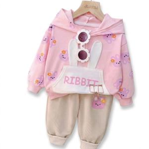 ست دو تکه دخترانه مدل ریبیت صورتی