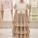 پیراهن مجلسی دخترانه مدل الگانس فلورال