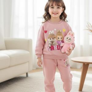 ست جاکت و پتلون لامه دخترانه طرح لبوبو