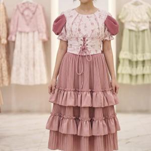 پیراهن مجلسی دخترانه مدل الگانس فلورال