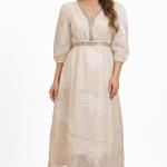 پیراهن بلند نخی با طرح سنتی و اسلیمی