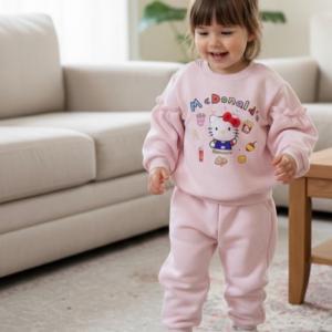 ست جاکت و پتلون نوزادانه طرح هلو کیتی