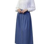 ست بلوز یخن‌ قاق گلدوزی و دامن کلوش کوبایی