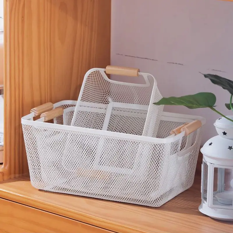 ست سه عددی سبد فلزی با دسته چوبی