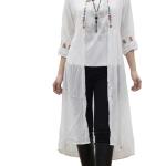 ست دو تکه سفید با گلدوزی ظریف