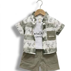 ست سه تکه تابستانی کودکانه مدل داینو