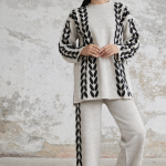 ست دوتکه طرح برگ سیاه