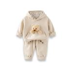 ست دو تکه نخی کلاه دار مدل تدی بغلی