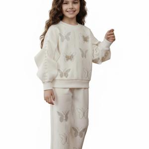 ست دو پارچه دخترانه طرح پروانه