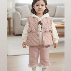 ست سه تکه هودی، واسکت و پتلون لامه دخترانه