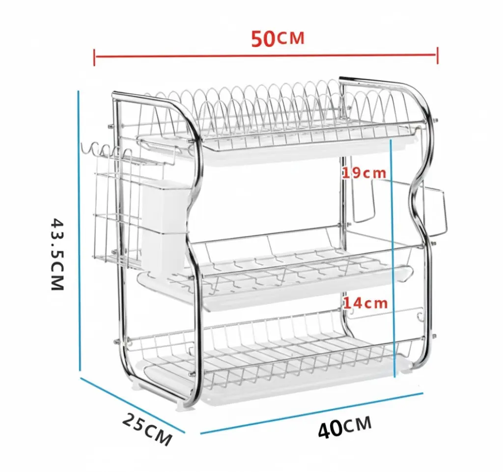 جا ظرفی فلزی سه طبقه