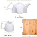 ست چاینک و گیلاس سرامیکی با سینی چوبی