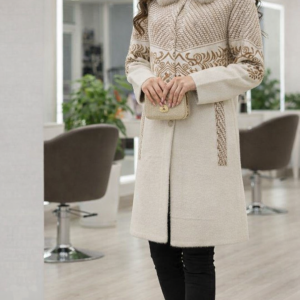 پالتوی لوکس یقه خز با طراحی اسلیمی