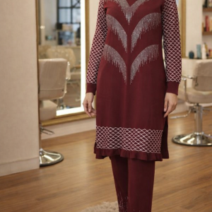 ست جاکت و شلوار لوکس با طرح هندسی درخشان