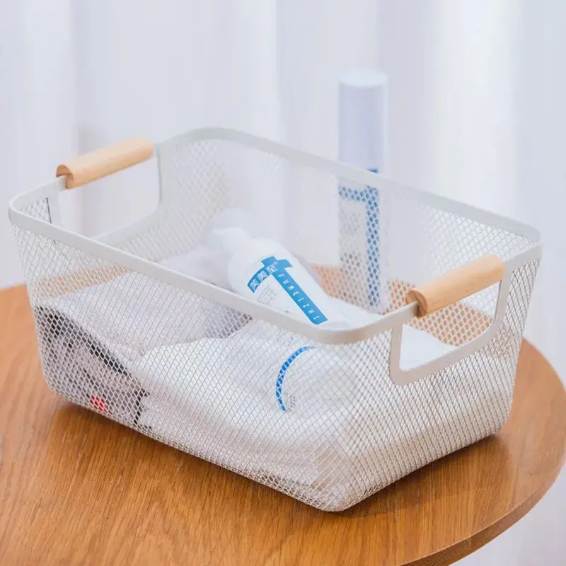 ست سه عددی سبد فلزی با دسته چوبی