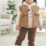 ست سه تکه هودی، واسکت و پتلون دخترانه