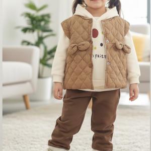 ست سه تکه هودی، واسکت و پتلون دخترانه