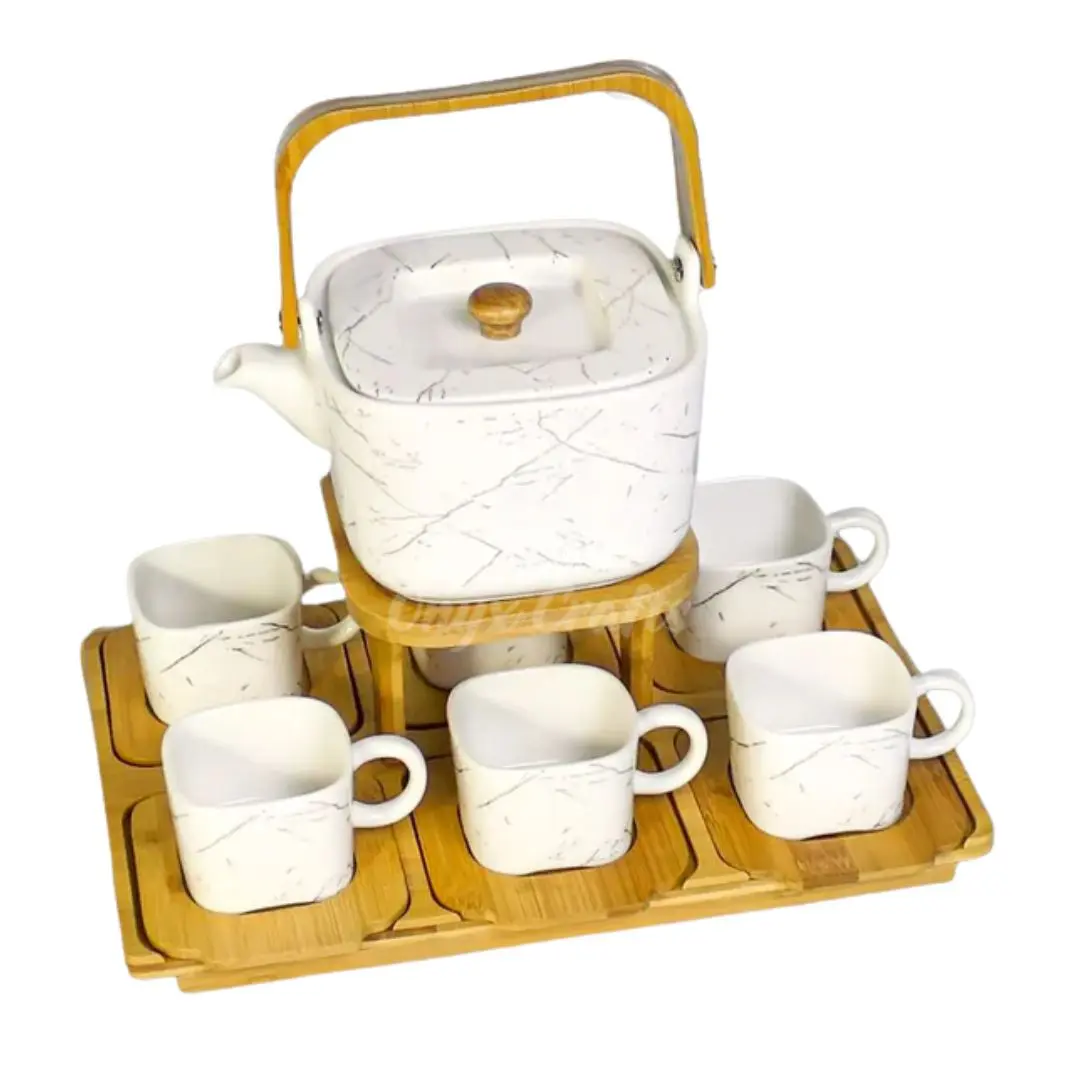 سِت چای خوری سرامیکی طرح مرمر