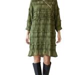 پیراهن کوتا کلوش زیتونی