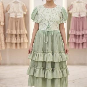 پیراهن مجلسی دخترانه مدل الگانس فلورال