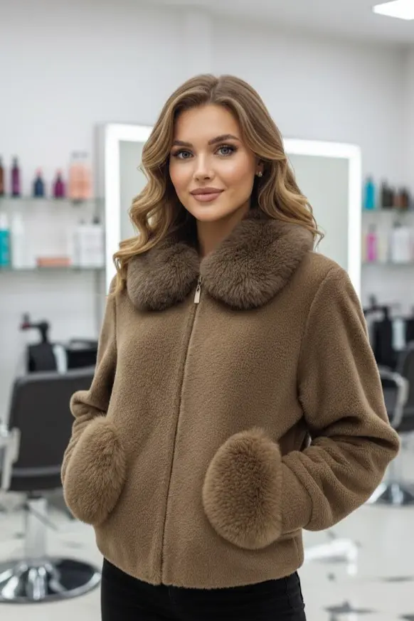 کرتی لامه فصلی با یقه خزدار