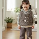 ست سه تکه جاکت، واسکت و پتلون دخترانه