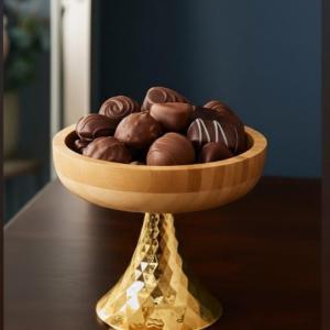 چاکلیت‌ دانی پایه‌ دار چوبی