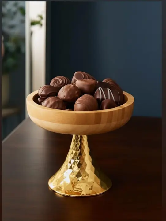 چاکلیت دانی پایه دار چوبی