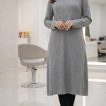 پیراهن بافت کلاسیک طوسی