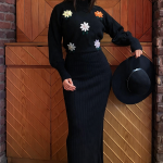 ست دو‌تکه بافت اشرافی طرح بهار در زمستان