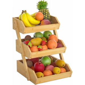 جای میوه و مواد غذایی ۳ طبقه چوبی