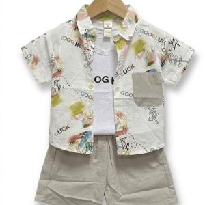 ست سه تکه نخی تابستانی مدل گوگل