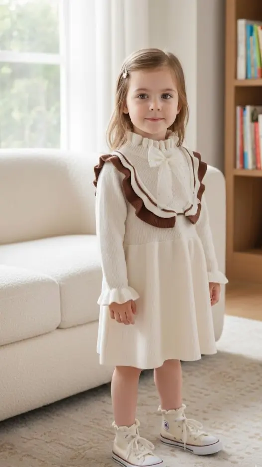 پیراهن جاکتی دخترانه طرح پاپیون