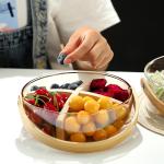 میوه‌ دانی شیشه‌ ای با دسته چوبی چرخشی