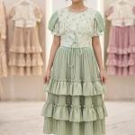 پیراهن مجلسی دخترانه مدل الگانس فلورال