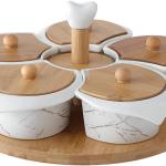 ست میوه خوش سنگی با چوکات چوبی