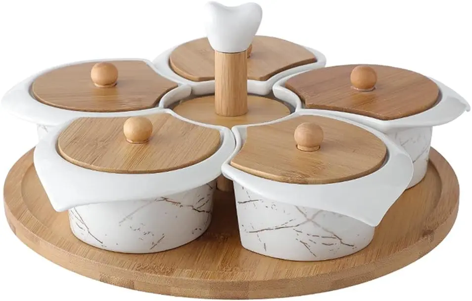 ست میوه خوش سنگی با چوکات چوبی