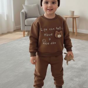 ست جاکت و پتلون لامه طرح خرس