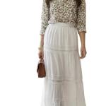 ست دو‌تکه پیراهن و رویه شیک زیتونی با کمربند