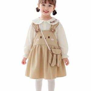 Girls' Bunny Pinafore with Matching Bag Set
